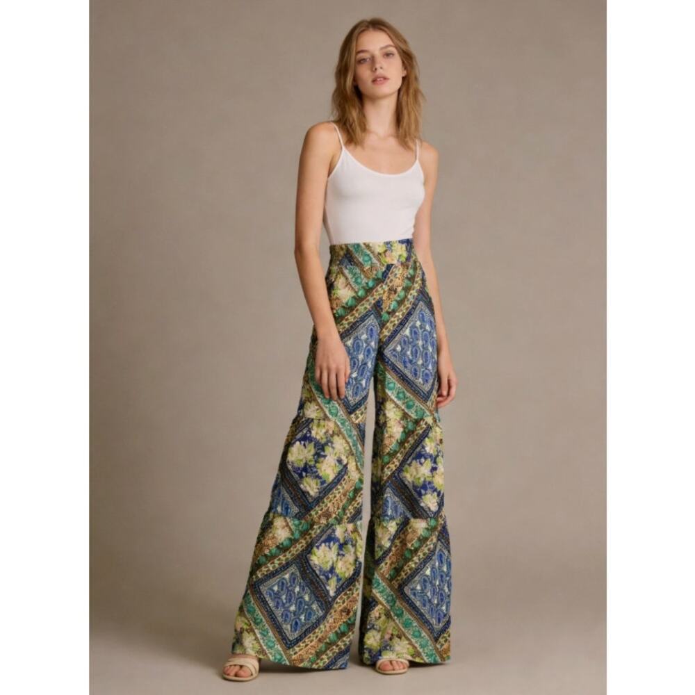 Johnny Was Riviera Tiered Pants Women's 3X Bohemian Hippie California Floral
